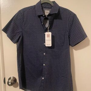 Essex Crossing Navy Geometric Casual Button Down Shirt